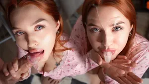 第一人稱視角：紅髮美女喜歡吮吸我的雞巴並被顏射