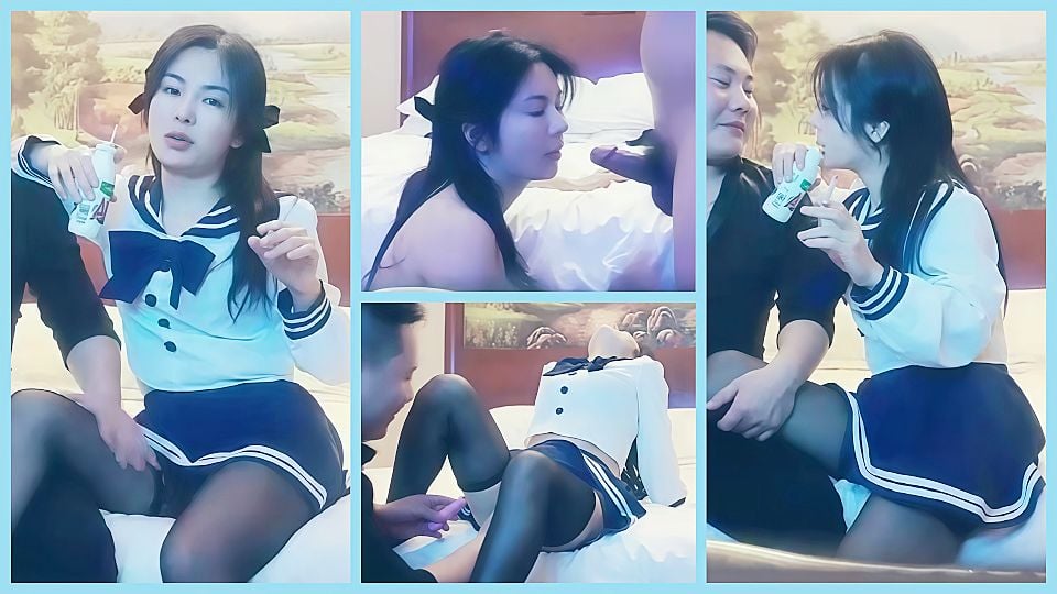 【趙總尋花】性感黑絲短裙JK裝妹子，聊聊天妹子騷起來扭動，特寫蹲著口交扣逼後入猛操